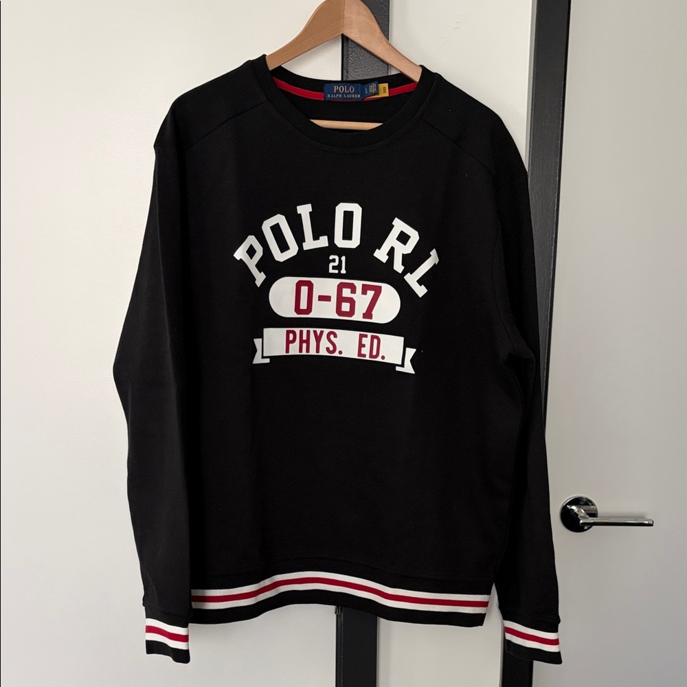 Polo by Ralph Lauren Black and Red Crewneck Sweater BRAND NEVER BEEN WORN!